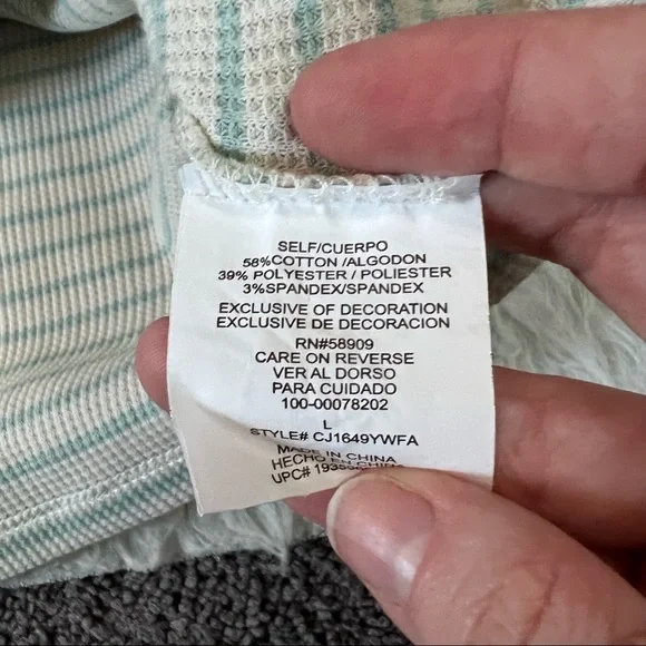 Copper Key waffle knit striped wrap top Large - Picture 3 of 8